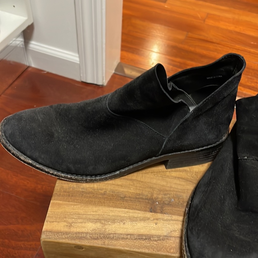 Eileen Fisher suede ankle boot black